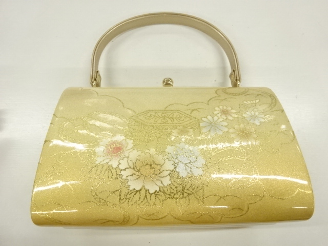 JAPANESE KIMONO / SHELL-SHAPED BAG / PEONY PATTERN